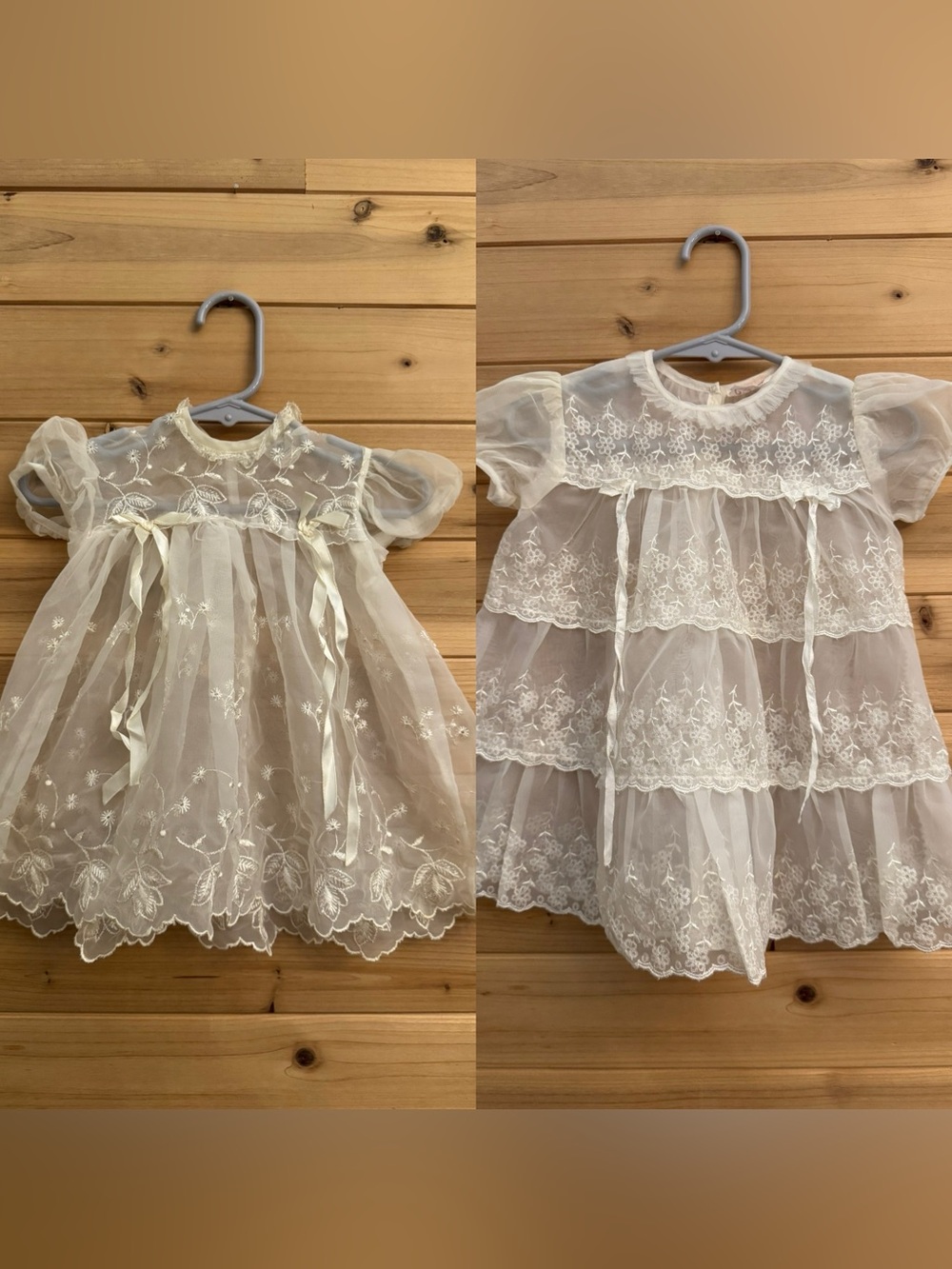 Vintage Carol Joy Baby Girl Dress Bundle White Lace Christening Baptism Coquette